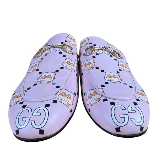 Gucci x Pikarar Kawaii Princetown Horsebit Loafer Pink Leather Slip-On Flat Shoe - Picture 5 of 13